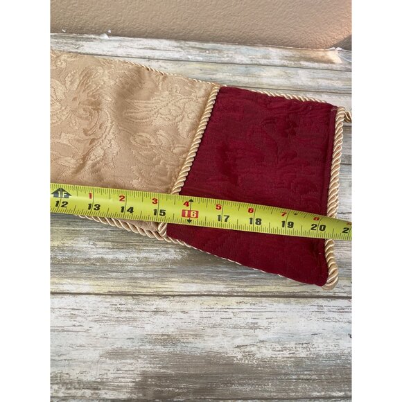 Rodeo Home Luxury Gold & Burgundy Brocade Christmas Stocking 21" Vintage 2000s - Picture 7 of 8